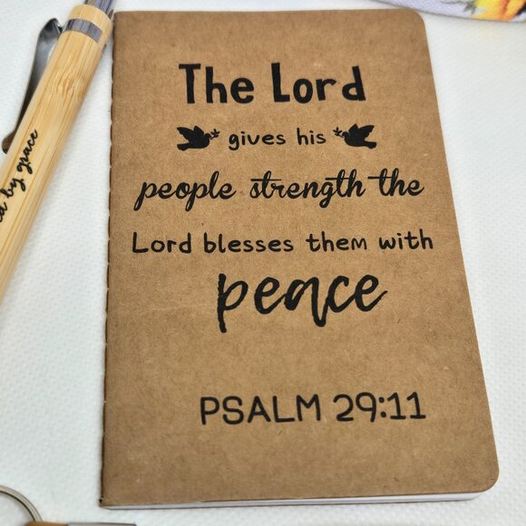 NEW INSPIRATIONAL FAITH CANVAS POUCH, NOTEPAD, PEN, BOOKMARK & KEYCHAIN GIFT SET - Picture 3 of 10